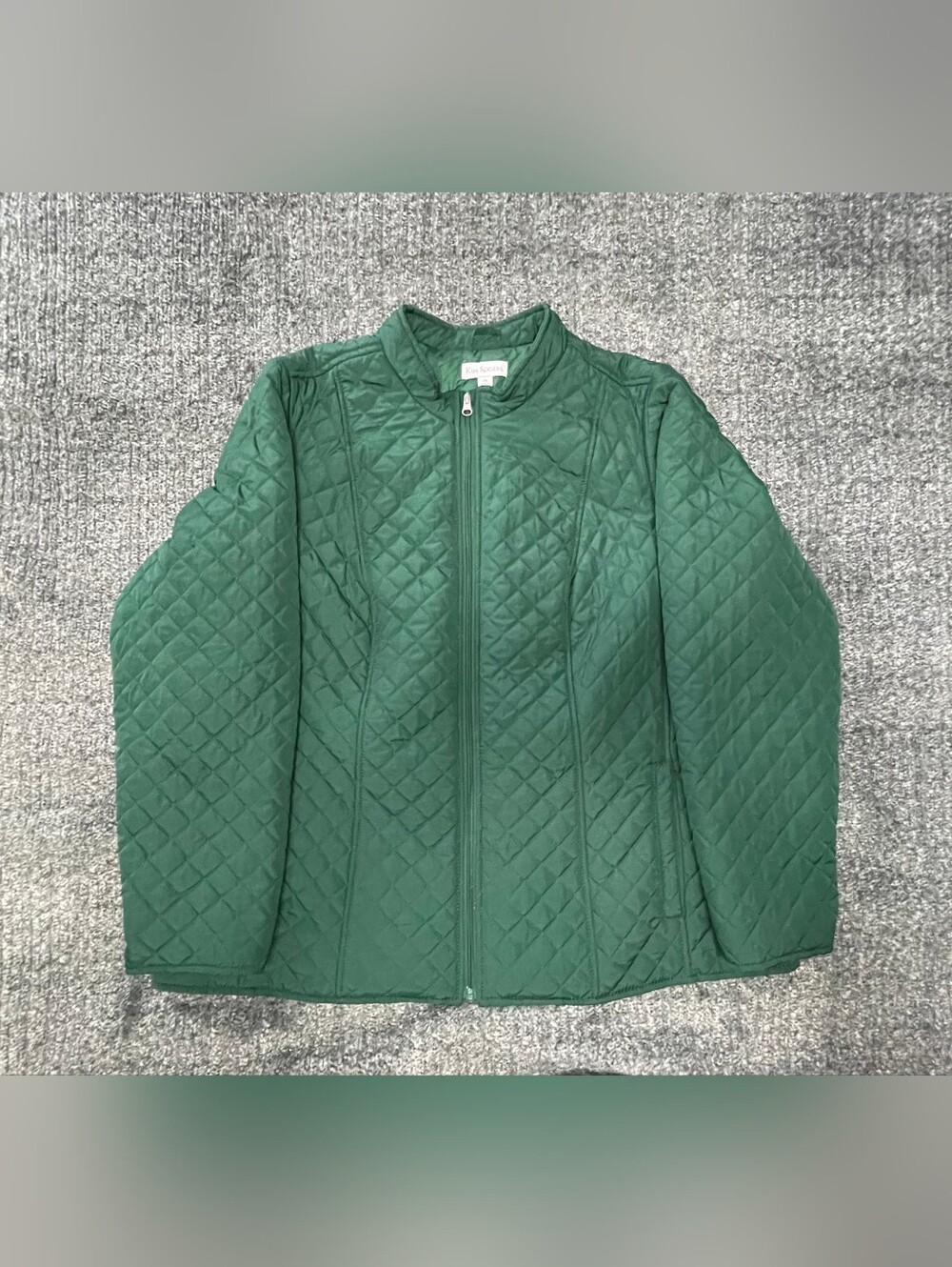 Kim Rogers Quilted Forest Green Zip Jacket